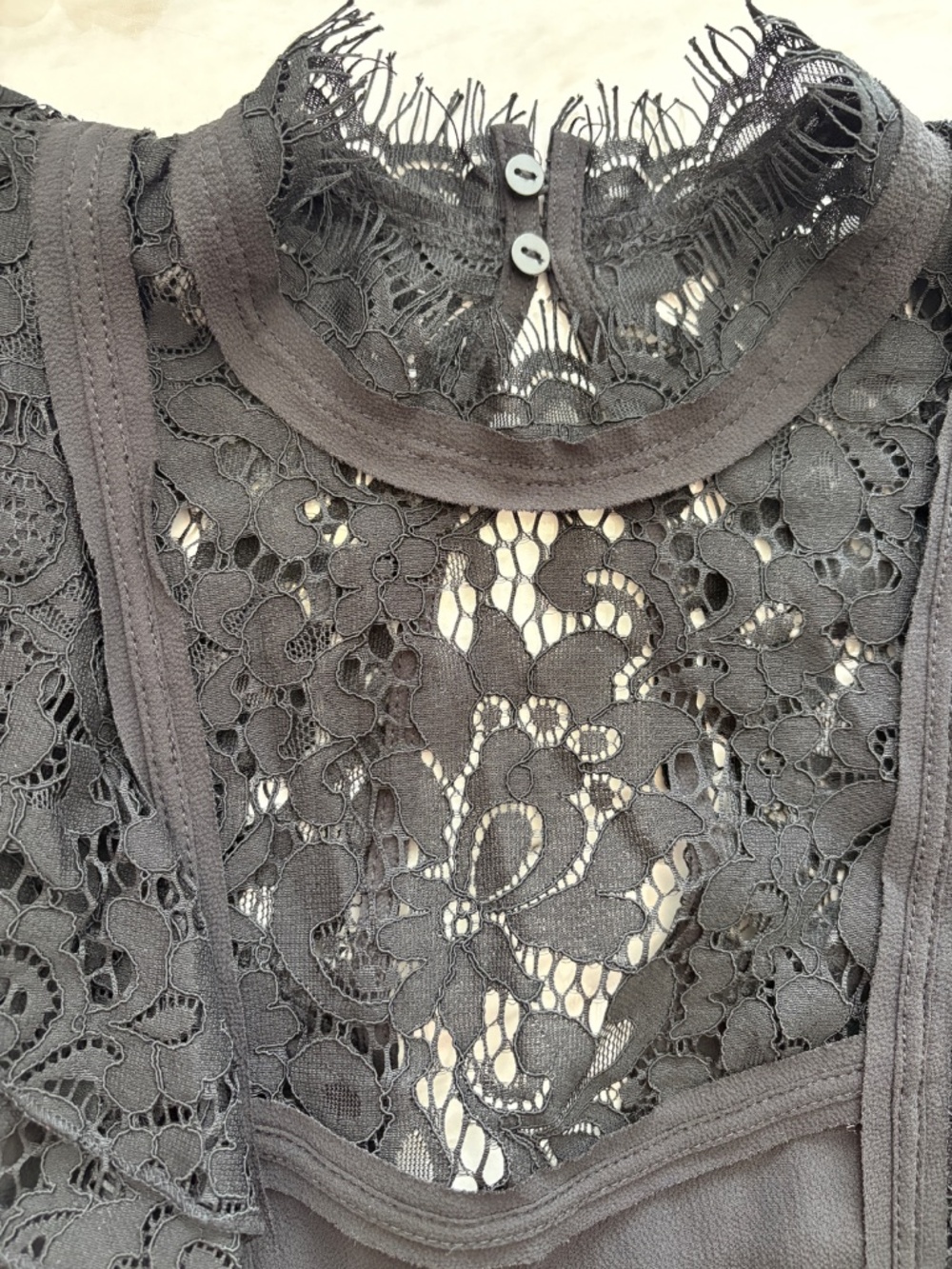 NWT H&M Black Lace Ruffle Dress | Size 2 - Picture 5 of 7